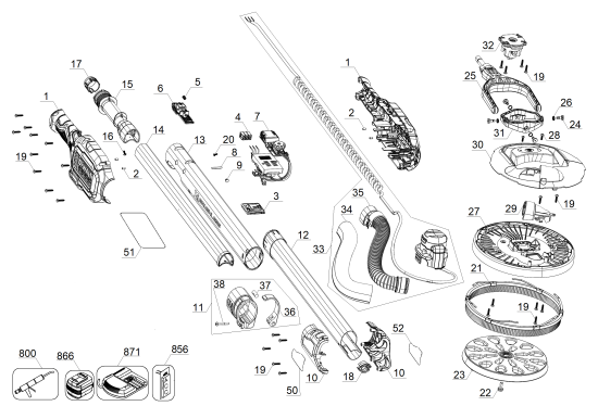 DEWALT Ersatzteile DCE800B Typ: 1 QU