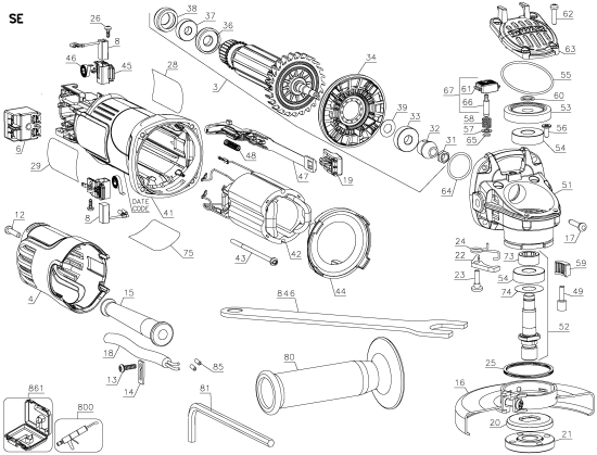 DEWALT Ersatzteile DWE4011 Typ: 15 QU