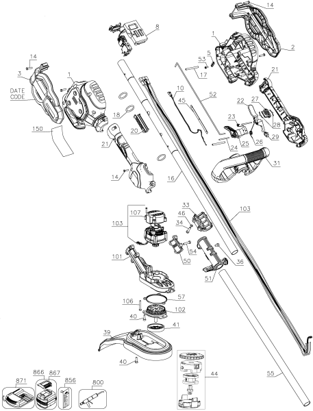 DEWALT Ersatzteile DCST970B Typ: 2 QU