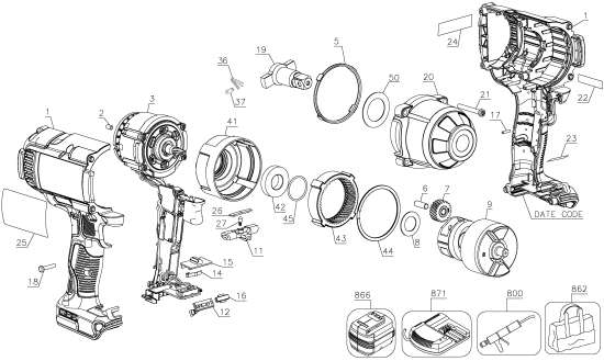 DEWALT Ersatzteile DCF899B Typ: 4 QU