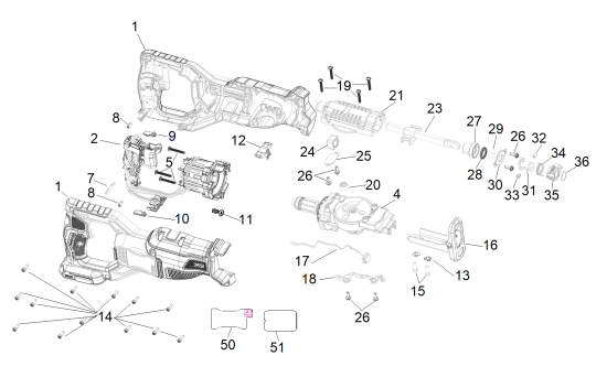 DEWALT Ersatzteile DCS382 Typ: 1 QU