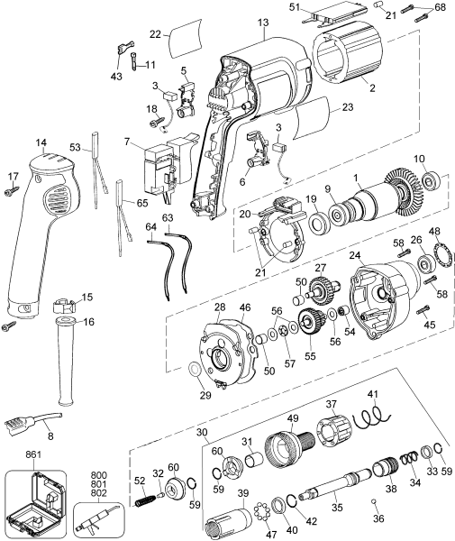 DEWALT Ersatzteile SCHRAUBENDREHER DW269K Typ: A1 QS