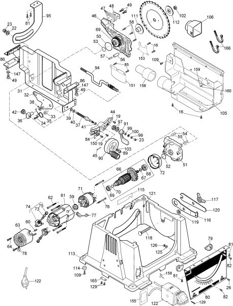 DEWALT Ersatzteile TISCH SAGEN DW744 Typ: 1 QS