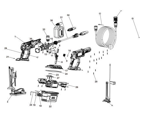 DEWALT Ersatzteile HOCHDRUCKREINIGER DCMPW1000N Typ: 1 XJ