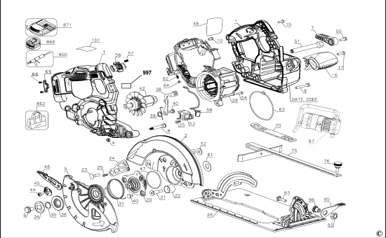 DEWALT Ersatzteile DCS573B Typ: 1 QU