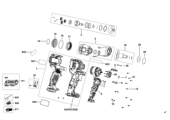 DEWALT Ersatzteile SCHLAGSCHRAUBENSCHL. DCF902C2 Typ: 1 QW