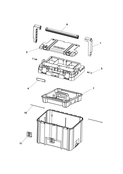 DEWALT Ersatzteile WERKZEUGBOX DWST83343-1 Typ: 1 XJ