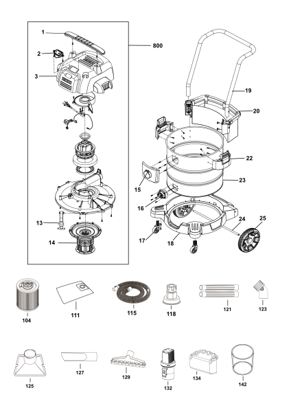 DEWALT Ersatzteile NASSTROCKEN SAUGER DXV50S Typ: 1 QS