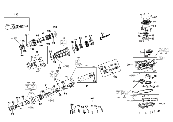 DEWALT Ersatzteile AKKU BOHRHAMMER DCH775X2 Typ: 1 QU