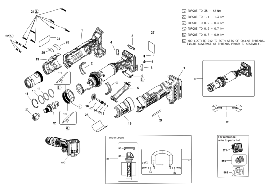 DEWALT Ersatzteile FORMSCHLEIFER DCG420B Typ: 1 QU