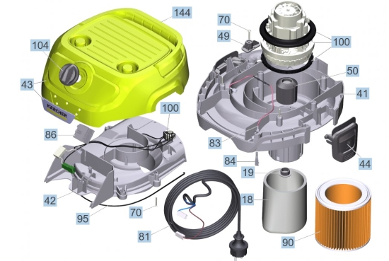 KÄRCHER Ersatzteile Nasstrockensauger WD 2 Plus S V-15/4/18/C (YSY) *EU 1.628-054.0 WD 2 Plus S V-15/4/18/C (YSY) *EU