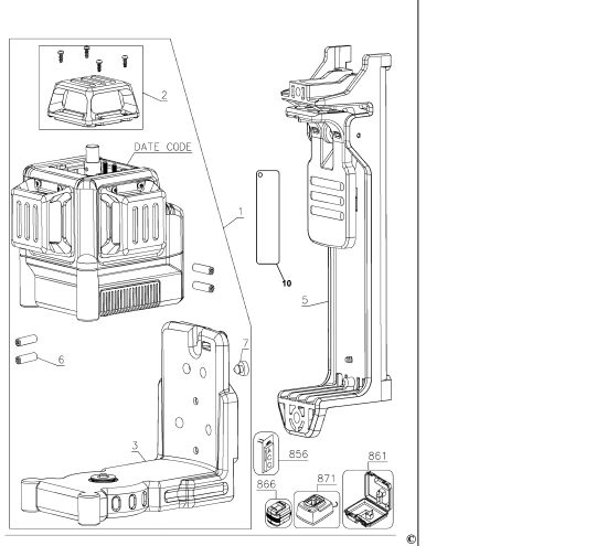 DEWALT Ersatzteile LASER DW089LG Typ: 1 QUCA