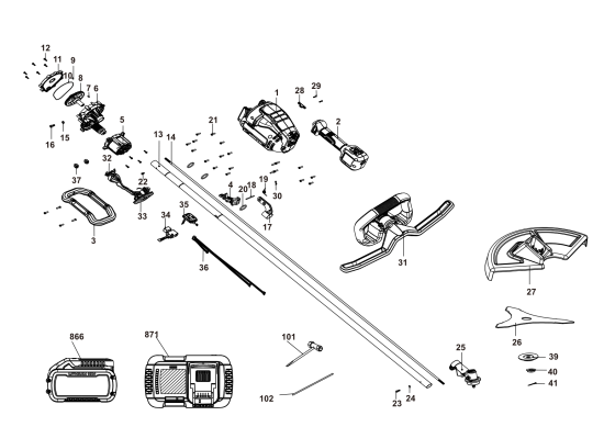 DEWALT Ersatzteile BÜRSTENSCHNEIDER DCBC580X2 Typ: 1 QU