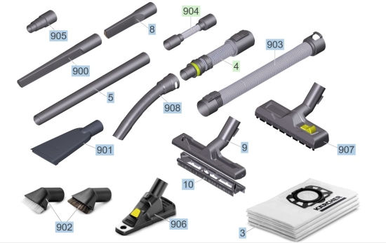 KÄRCHER Ersatzteile Nasstrockensauger WD 3 P V-17/4/20 (YYY) *EU 1.628-170.0 WD 3 P V-17/4/20 (YYY) *EU