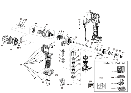 DEWALT Ersatzteile NIETER DCF414B Typ: 1 QU