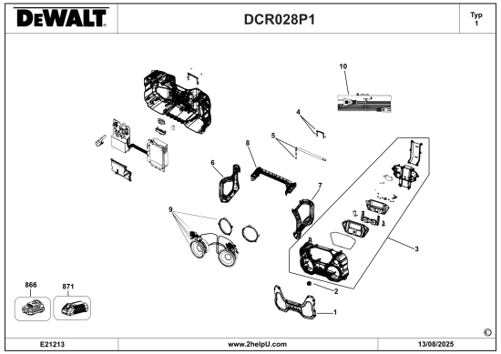 DEWALT Ersatzteile RADIO DCR028P1 Typ: 1 QU