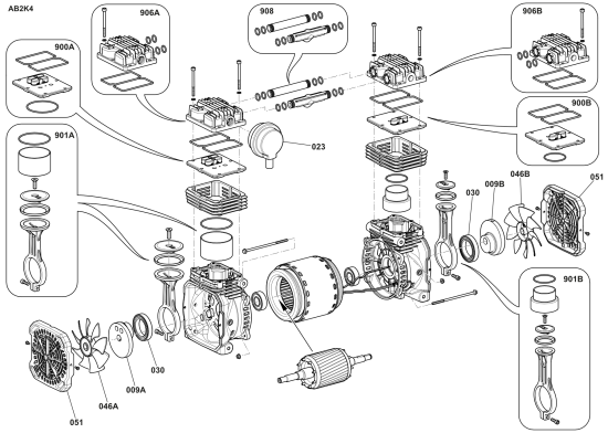 DEWALT Ersatzteile KOMPRESSOR DXCM20020US Typ: 1 QU