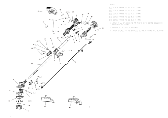 DEWALT Ersatzteile AKKU-RASENTRIMMER DCST926B Typ: 1 QU