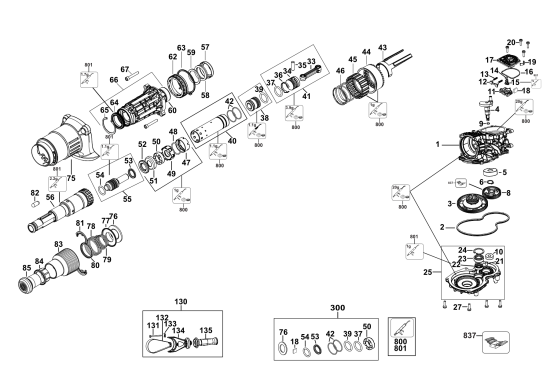 DEWALT Ersatzteile DCH614B Typ: 3 QU