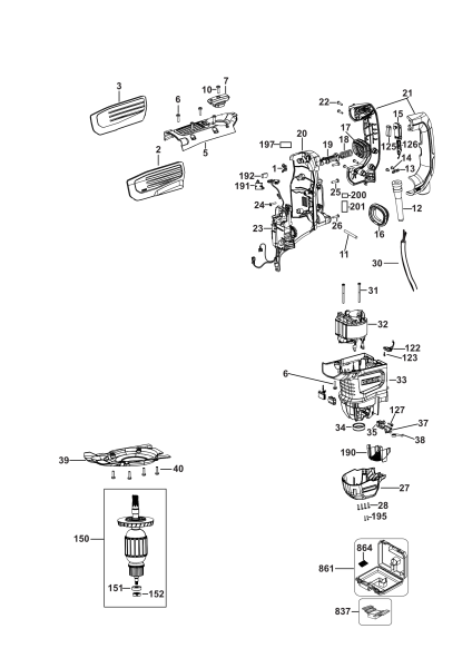 DEWALT Ersatzteile DREHHAMMER D25733 Typ: 2 QS