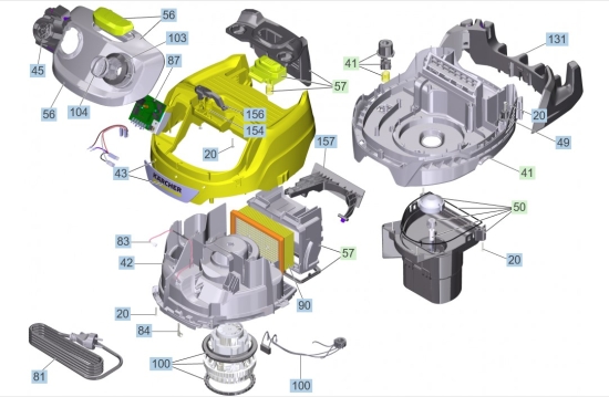 KÄRCHER Ersatzteile Nasstrockensauger WD 5 S V-25/5/22 (YSY) *EU 1.628-350.0 WD 5 S V-25/5/22 (YSY) *EU