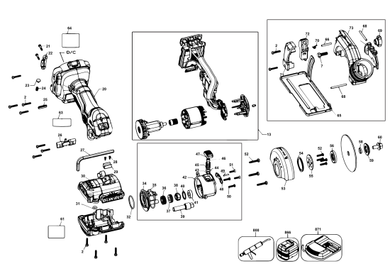 DEWALT Ersatzteile ABSCHNEIDESTÄNDER DCS438N Typ: 1 XJ