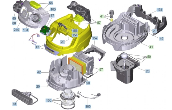 KÄRCHER Ersatzteile Nasstrockensauger WD 6 P V-25/8/22/T (YYY) *EU 1.628-313.0 WD 6 P V-25/8/22/T (YYY) *EU