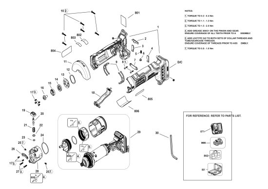 DEWALT Ersatzteile WINKELTRENNSCHLEIFER DCG430E2T Typ: 1 QW