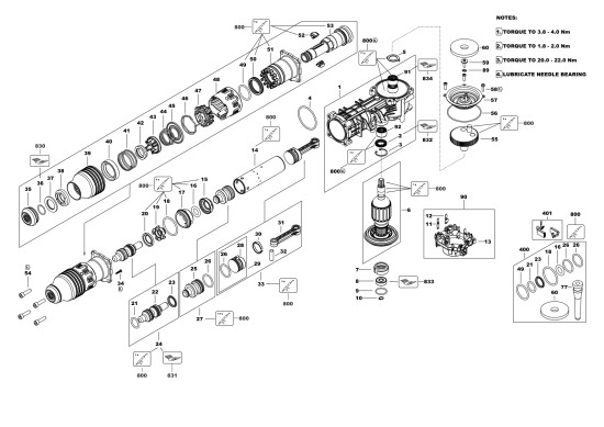 DEWALT Ersatzteile MEISSELHAMMER D25881K Typ: 1 QS