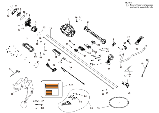 DEWALT Ersatzteile BÜRSTENSCHNEIDER DCMBC723N Typ: 1 XJ