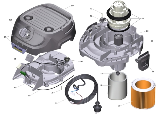 KÄRCHER Ersatzteile Nasstrockensauger KWD 2 V-17/6/18 (BYY) *EU 1.628-429.0 KWD 2 V-17/6/18 (BYY) *EU
