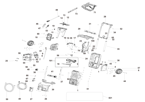 DEWALT Ersatzteile HOCHDRUCKREINIGER DCMPW1600N Typ: 1 XJ