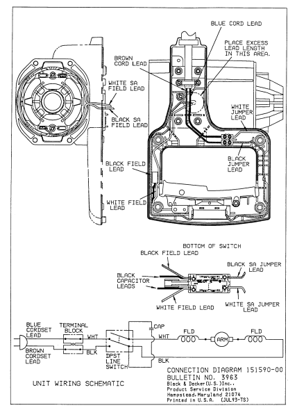 DEWALT Ersatzteile GEHRUNGSSÄGE DW705 Typ: 3 QS