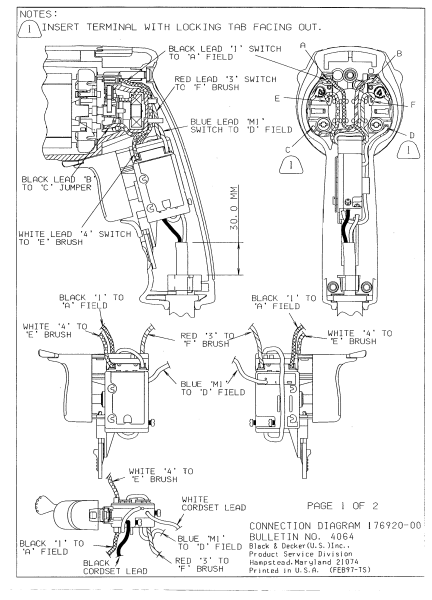 DEWALT Ersatzteile SCHRAUBENDREHER DW251 Typ: 1 QU