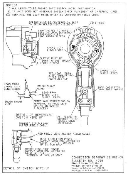 DEWALT Ersatzteile SCHRAUBENDREHER DW259-46 Typ: 1 QU