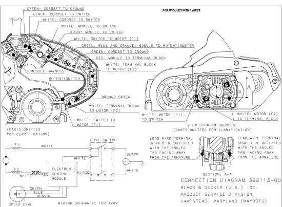 DEWALT Ersatzteile BANDSCHLEIFER DW433 Typ: 1 QU