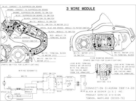 DEWALT Ersatzteile BANDSCHLEIFER DW433 Typ: 1 QS