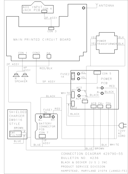 DEWALT Ersatzteile RADIO DW911 Typ: 2 QU