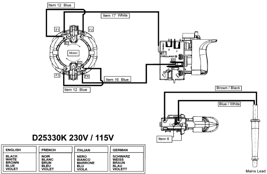 DEWALT Ersatzteile MEISSELHAMMER D25330K Typ: 1 QU