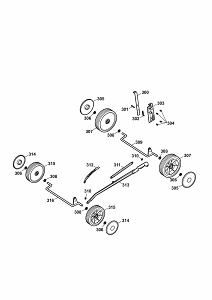 Ersatzteile WOLF-Garten Elektro Rasenmäher ohne Antrieb Compact plus 40 E Typ: 4021000 Serie A  (2006) Höhenverstellung, Räder 