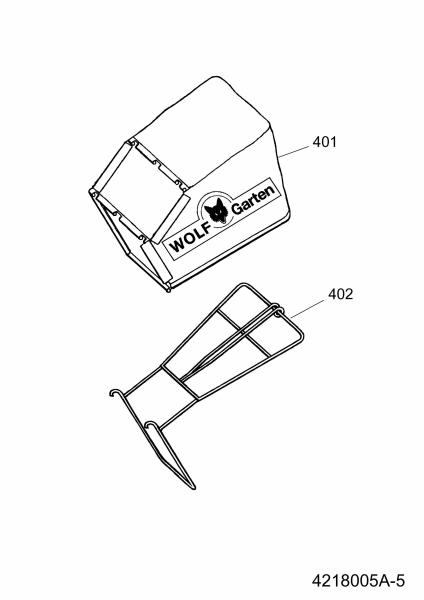 Ersatzteile WOLF-Garten Benzin Rasenmäher mit Antrieb 2.48 XM Typ: 4218005 Serie B  (2009) Grasfangsack 
