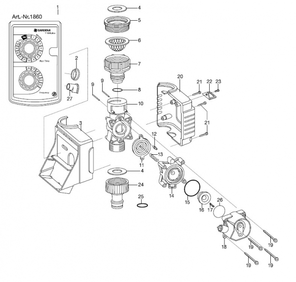 Ersatzteile GARDENA Bewässerungsuhr T 1030 plus 1860