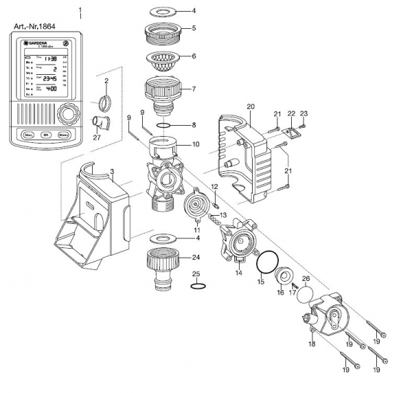 Ersatzteile GARDENA Bewässerungscomputer C 1060 plus 1864