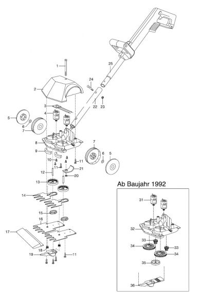 Ersatzteile GARDENA V12 Rasenschneider RL 20 2165/2255
