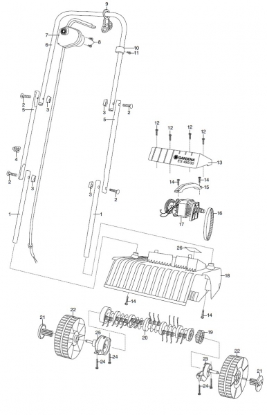 GARDENA Ersatzteile Elektro Rasenlüfter ES 450/30 4060