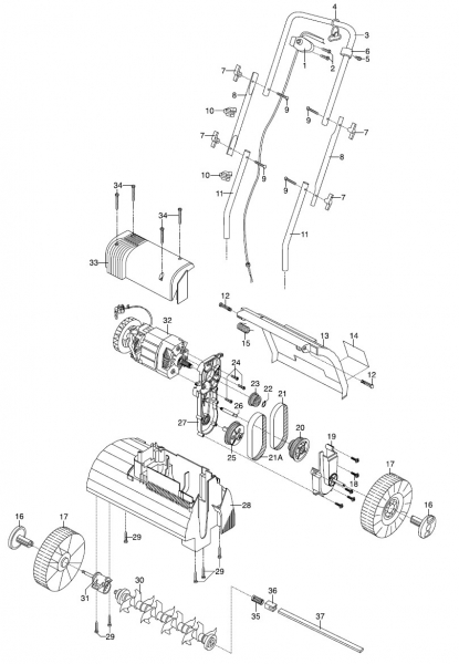 GARDENA Ersatzteile Elektro Vertikutierer EVC 1000/30 4062