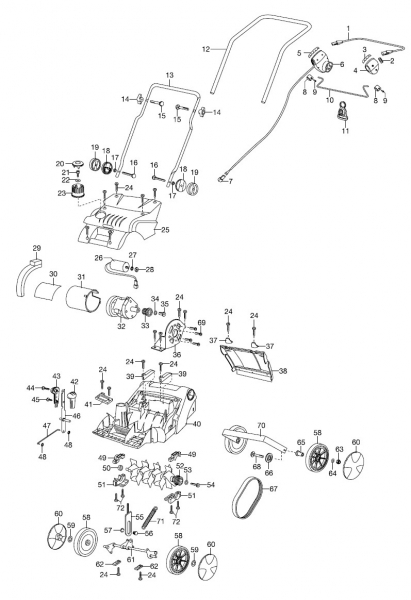 GARDENA Ersatzteile Elektro Vertikutierer EVC 1300 4070