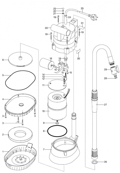 Ersatzteile GARDENA Regenfasspumpe 2000/1 1466