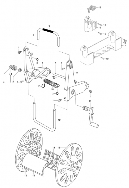 GARDENA Ersatzteile Schlauchträger 50 mit Wandhalterung 2602