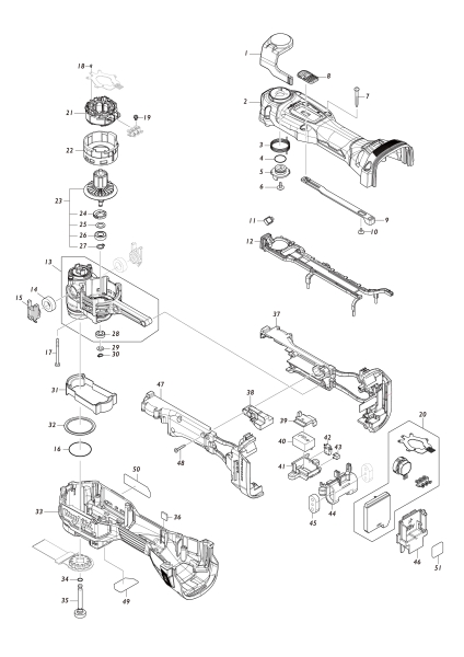 Makita Ersatzteile Akku-Multifunktionswerkzeug DTM52